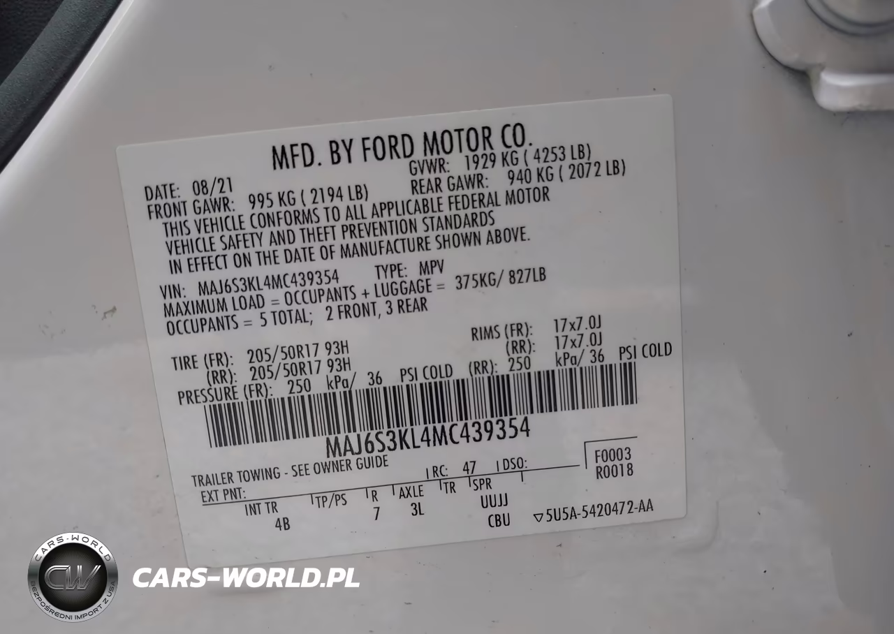 2021 Ford Ecosport Titanium VIN:MAJ6S3KL4MC439354 - 9