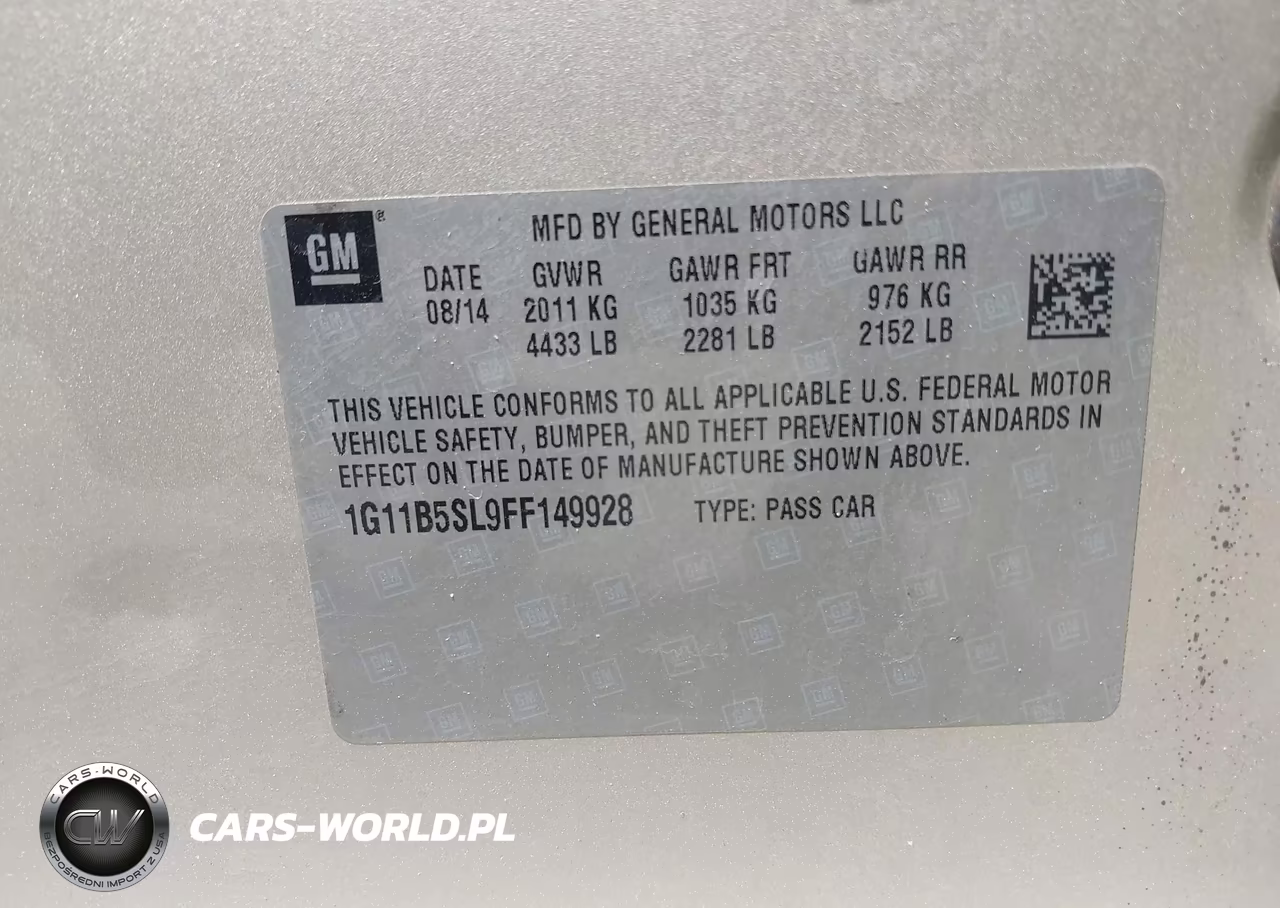 2015 Chevrolet Malibu Ls VIN:1G11B5SL9FF149928 - 9