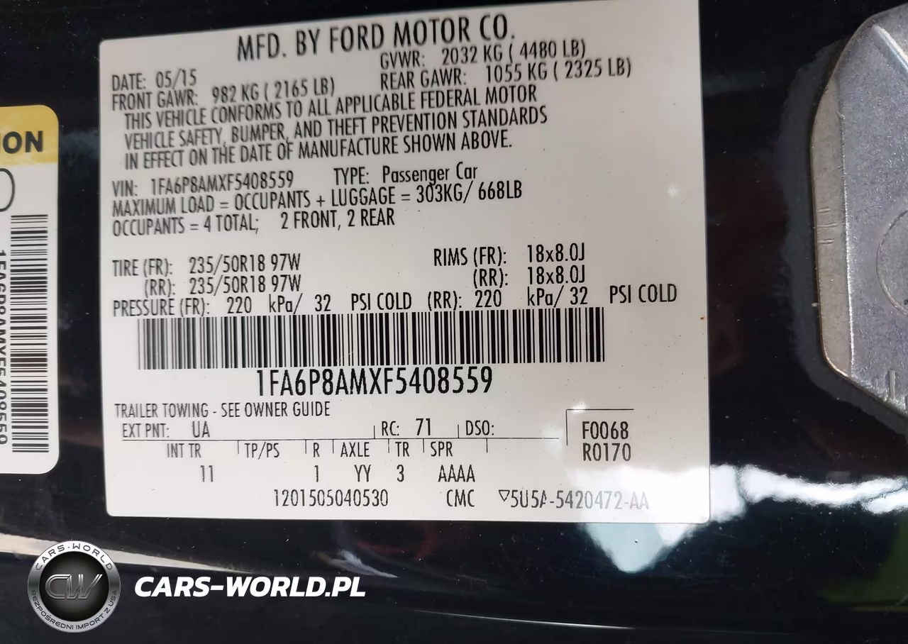 2015 Ford Mustang V6 VIN:1FA6P8AMXF5408559 - 9