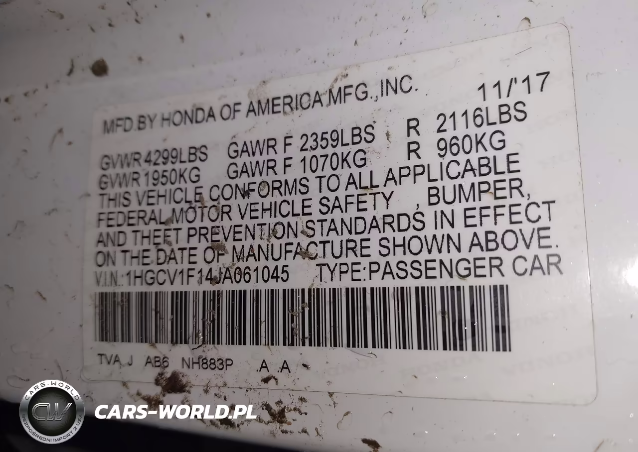 2018 Honda Accord Lx VIN:1HGCV1F14JA061045 - 9