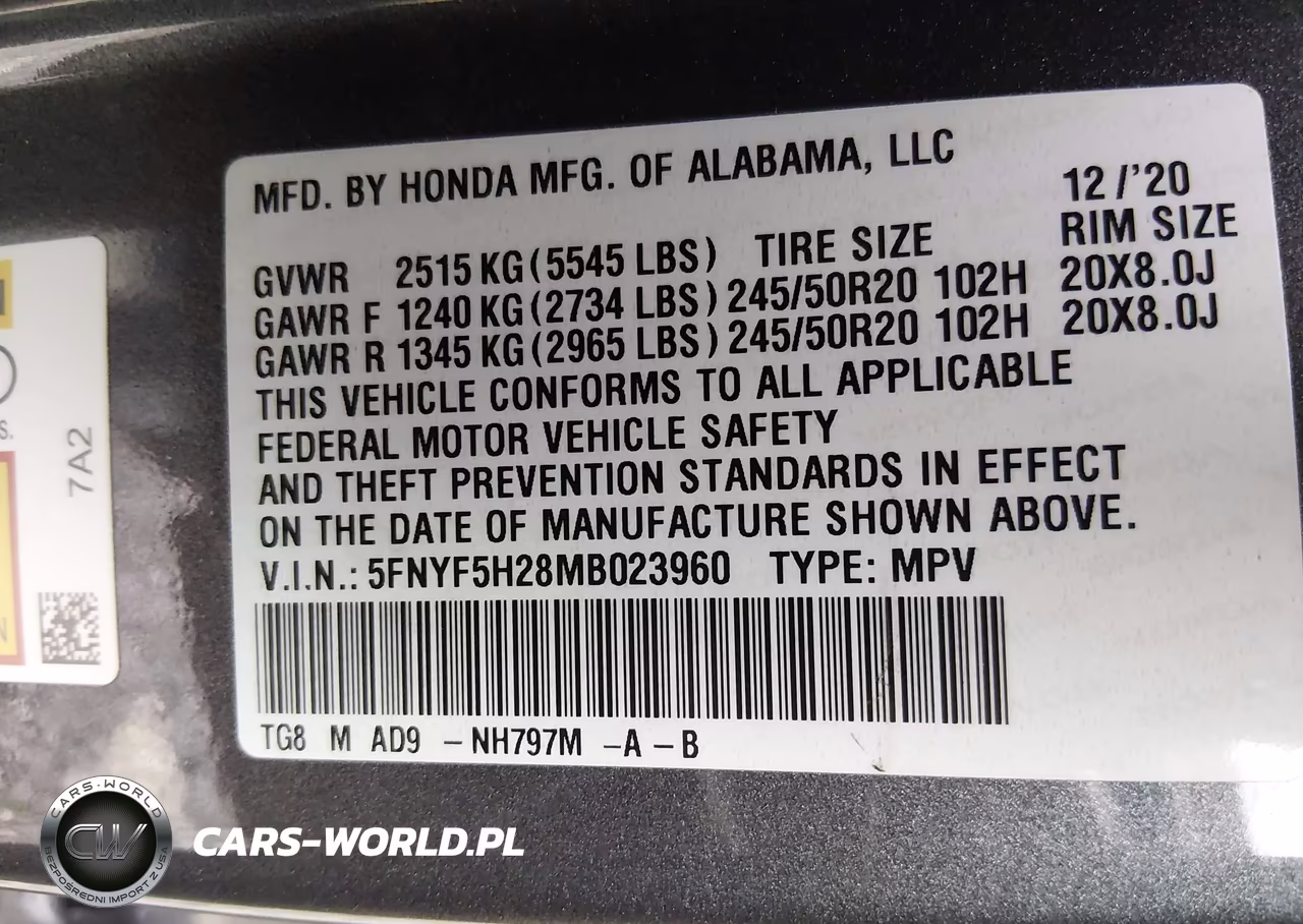 2021 Honda Pilot 2Wd Special Edition VIN:5FNYF5H28MB023960 - 9