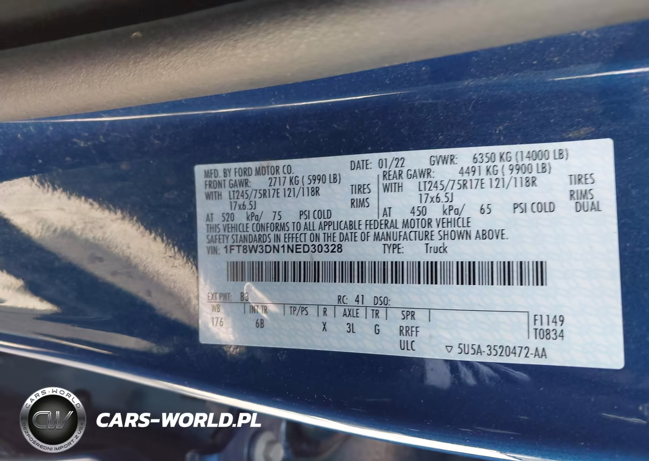 2022 Ford F-350 Lariat VIN:1FT8W3DN1NED30328 - 8