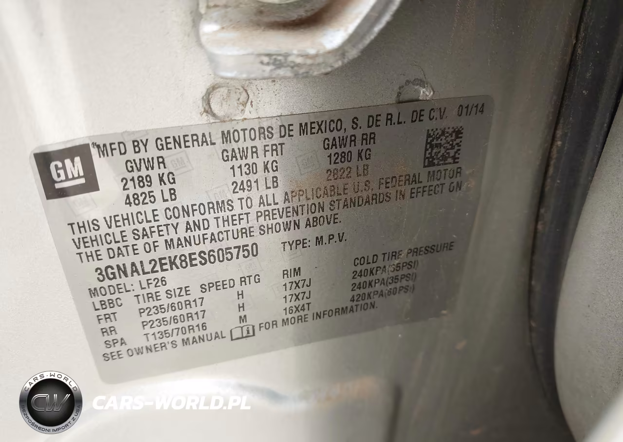 2014 Chevrolet Captiva Sport 2Ls VIN:3GNAL2EK8ES605750 - 9
