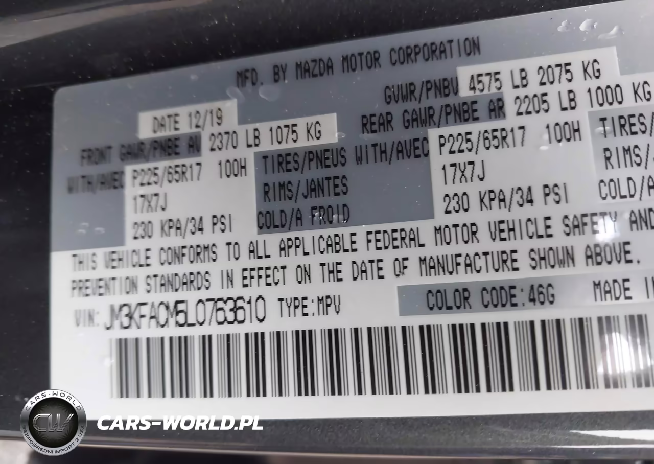 2020 Mazda Cx-5 Touring VIN:JM3KFACM5L0763610 - 9