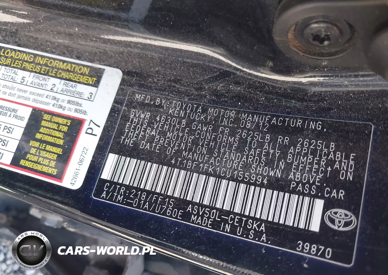 2012 Toyota Camry Se VIN:4T1BF1FK1CU155994 - 9