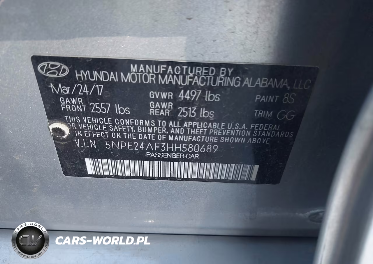 2017 Hyundai Sonata VIN:5NPE24AF3HH580689 - 9