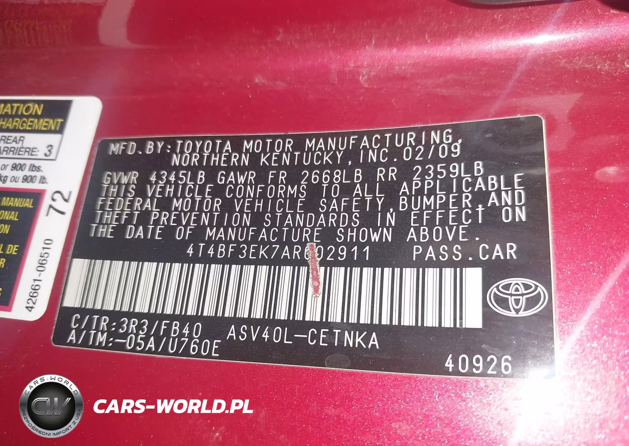 2010 Toyota Camry Le VIN:4T4BF3EK7AR002911 - 9