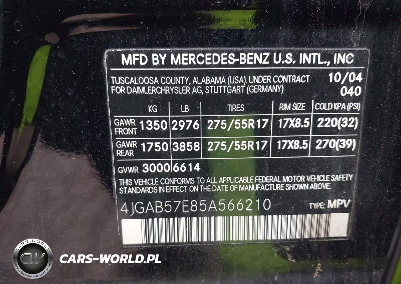 2005 Mercedes-Benz Ml 350 4Matic VIN:4JGAB57E85A566210 - 9