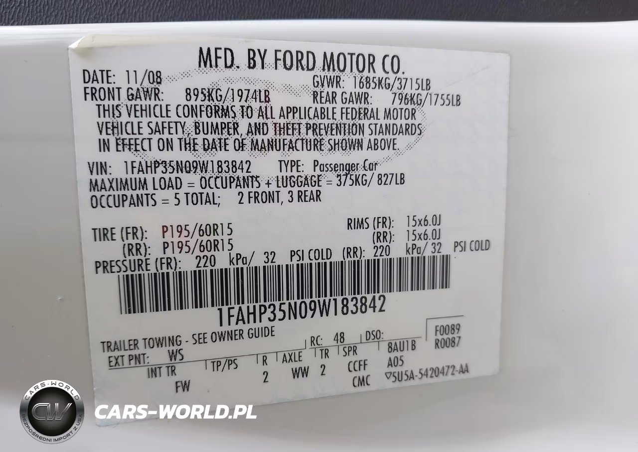 2009 Ford Focus Se VIN:1FAHP35N09W183842 - 9