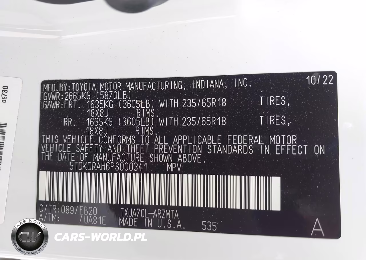 2023 Toyota Highlander Xle VIN:5TDKDRAH6PS000341 - 9
