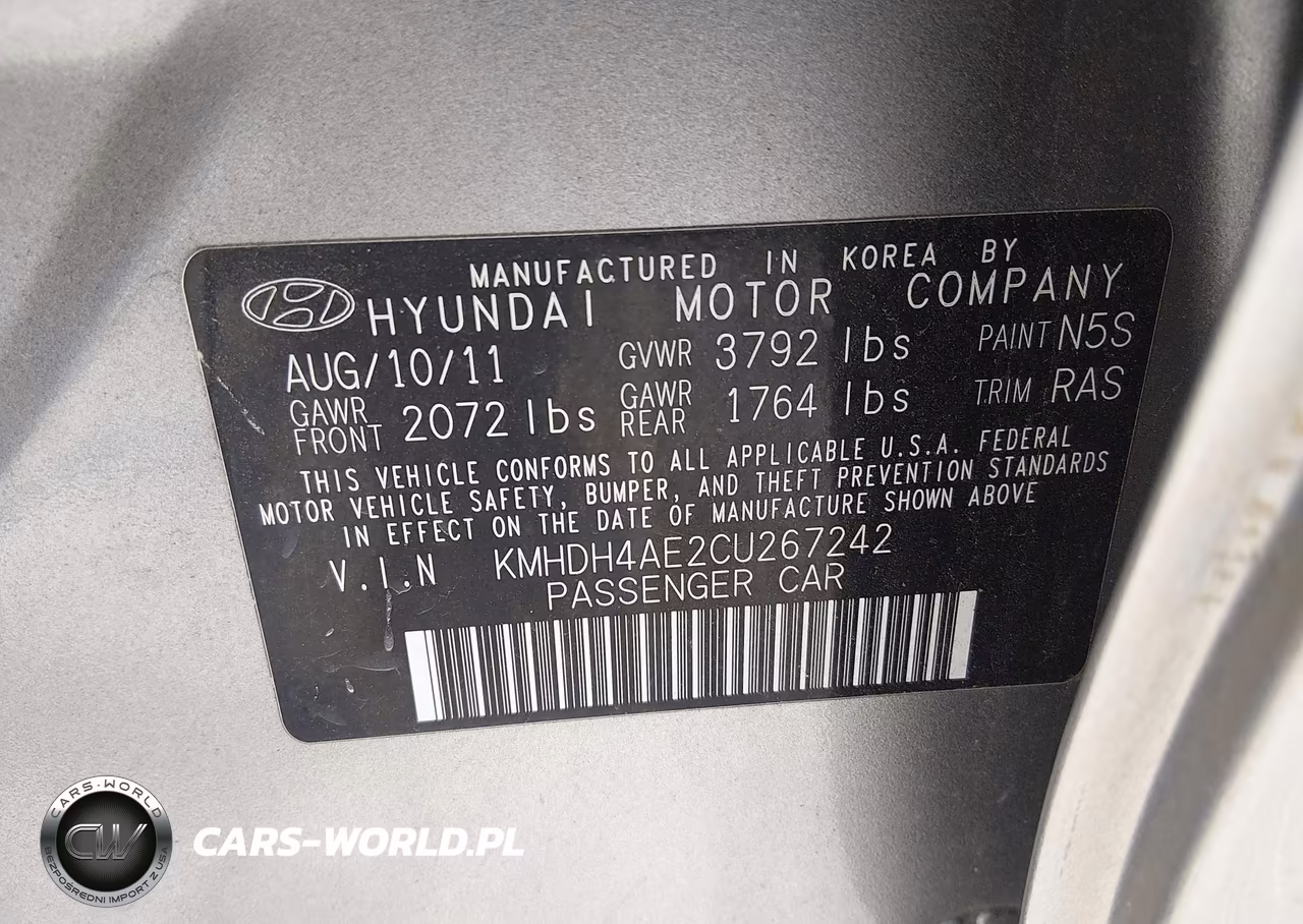 2012 Hyundai Elantra Gls (Ulsan Plant) VIN:KMHDH4AE2CU267242 - 9