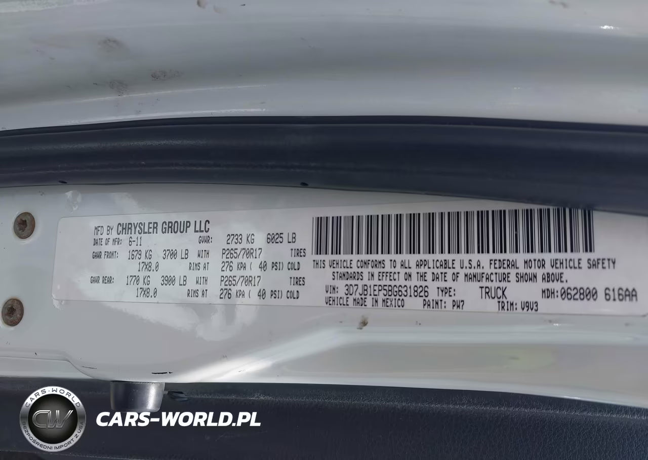 2011 Ram Ram 1500 St VIN:3D7JB1EP5BG631826 - 9