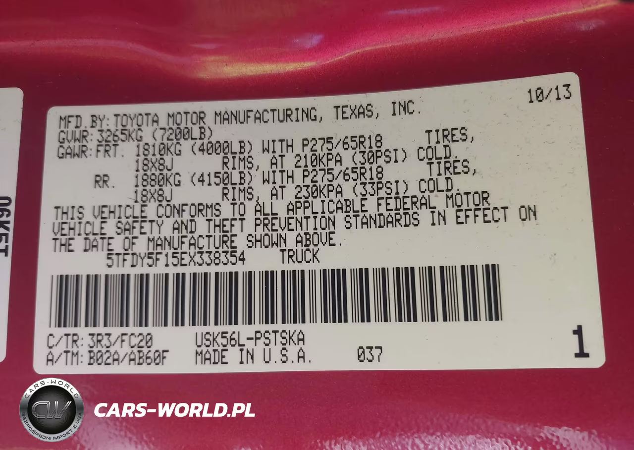 2014 Toyota Tundra Sr5 5.7L V8 VIN:5TFDY5F15EX338354 - 9