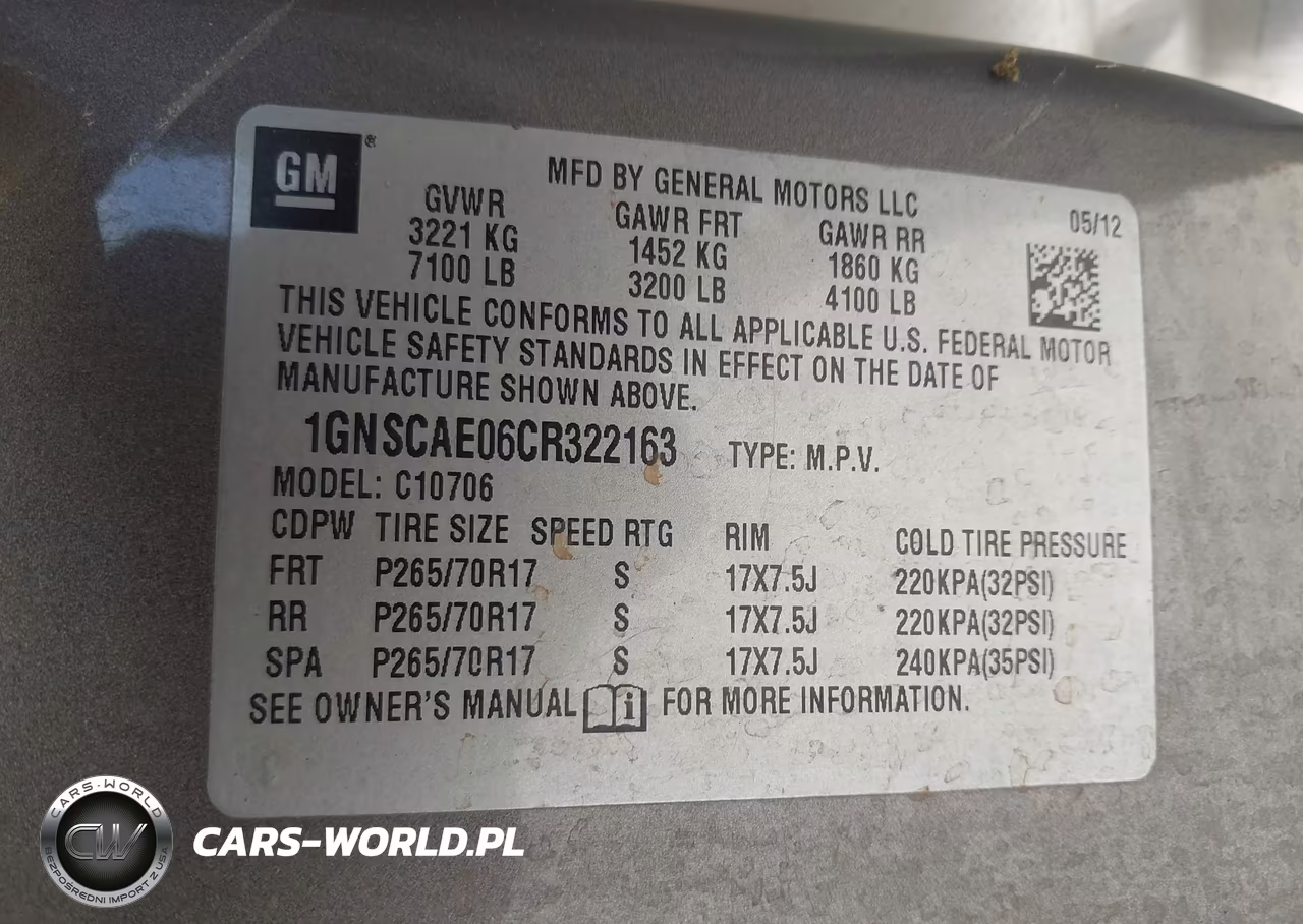 2012 Chevrolet Tahoe Ls VIN:1GNSCAE06CR322163 - 9