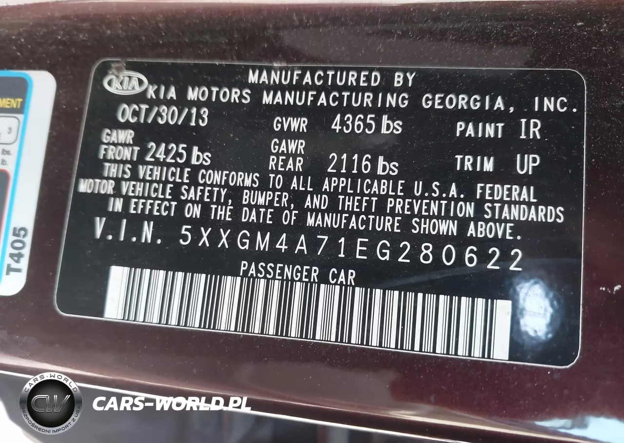 2014 Kia Optima Lx VIN:5XXGM4A71EG280622 - 9