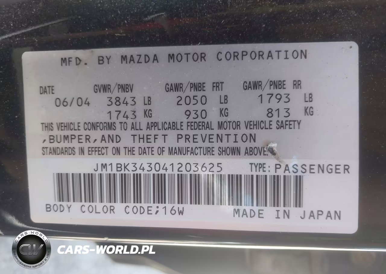 2004 Mazda Mazda3 S VIN:JM1BK343041203625 - 9