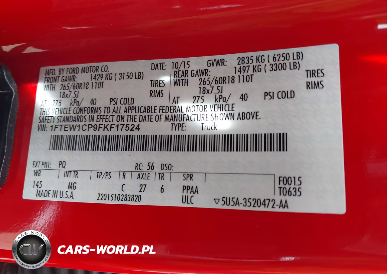 2015 Ford F-150 Xlt VIN:1FTEW1CP9FKF17524 - 9