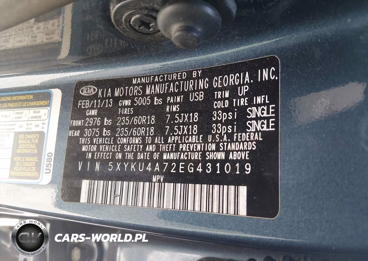 2014 Kia Sorento Ex V6 VIN:5XYKU4A72EG431019 - 9