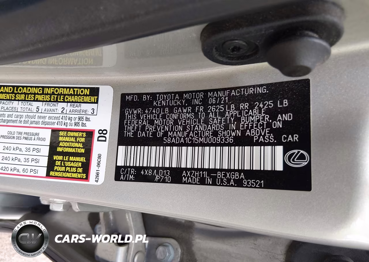 2021 Lexus Es 300H VIN:58ADA1C15MU009336 - 9
