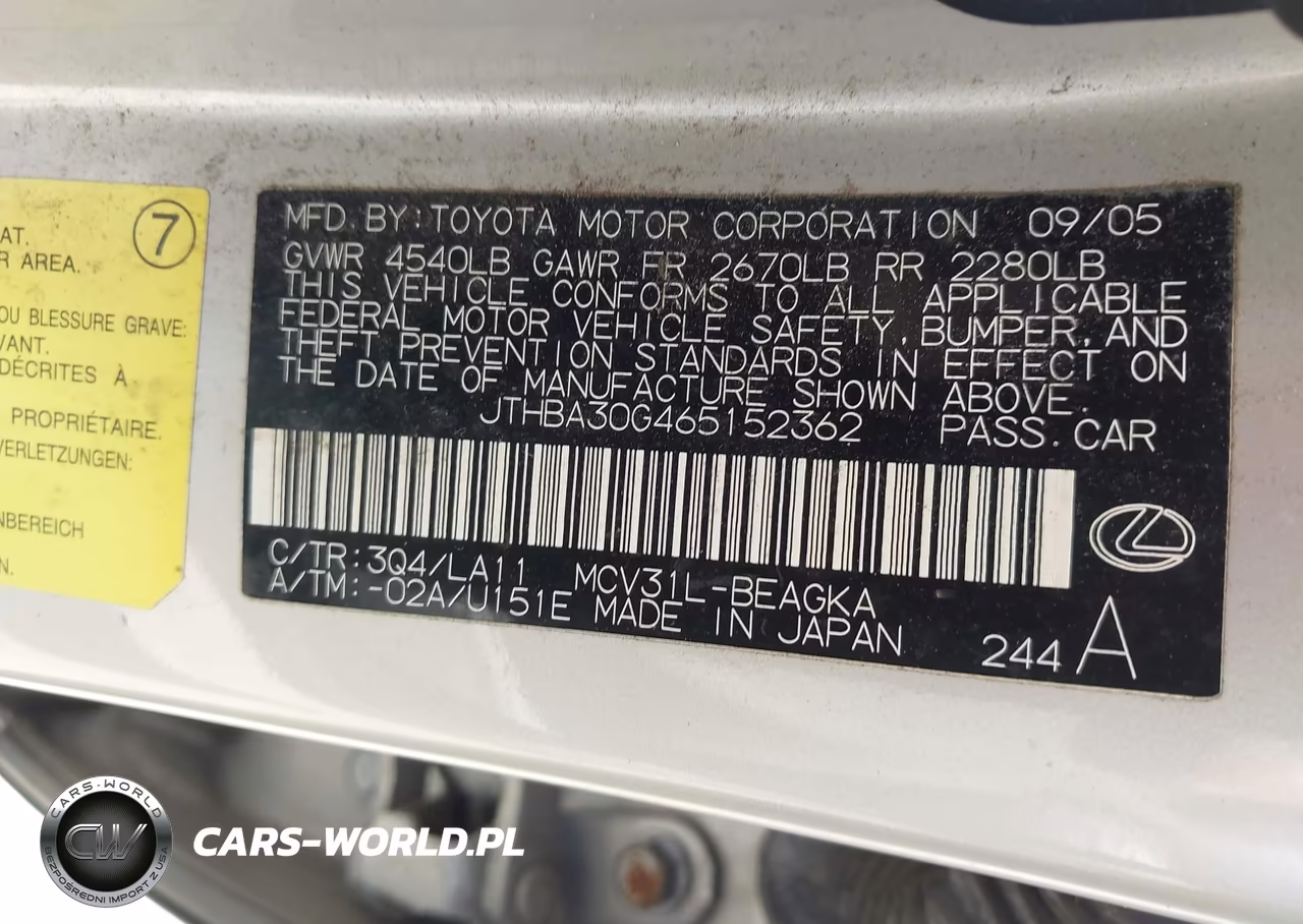 2006 Lexus Es 330 VIN:JTHBA30G465152362 - 9