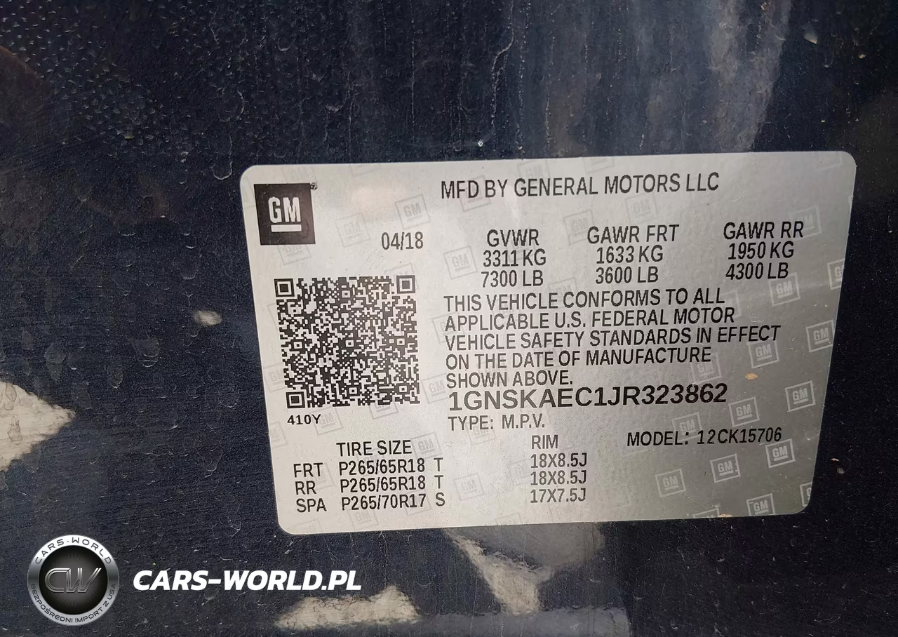 2018 Chevrolet Tahoe Ls VIN:1GNSKAEC1JR323862 - 9