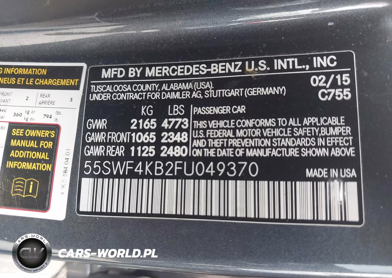 2015 Mercedes-Benz C 300 4Matic VIN:55SWF4KB2FU049370 - 9
