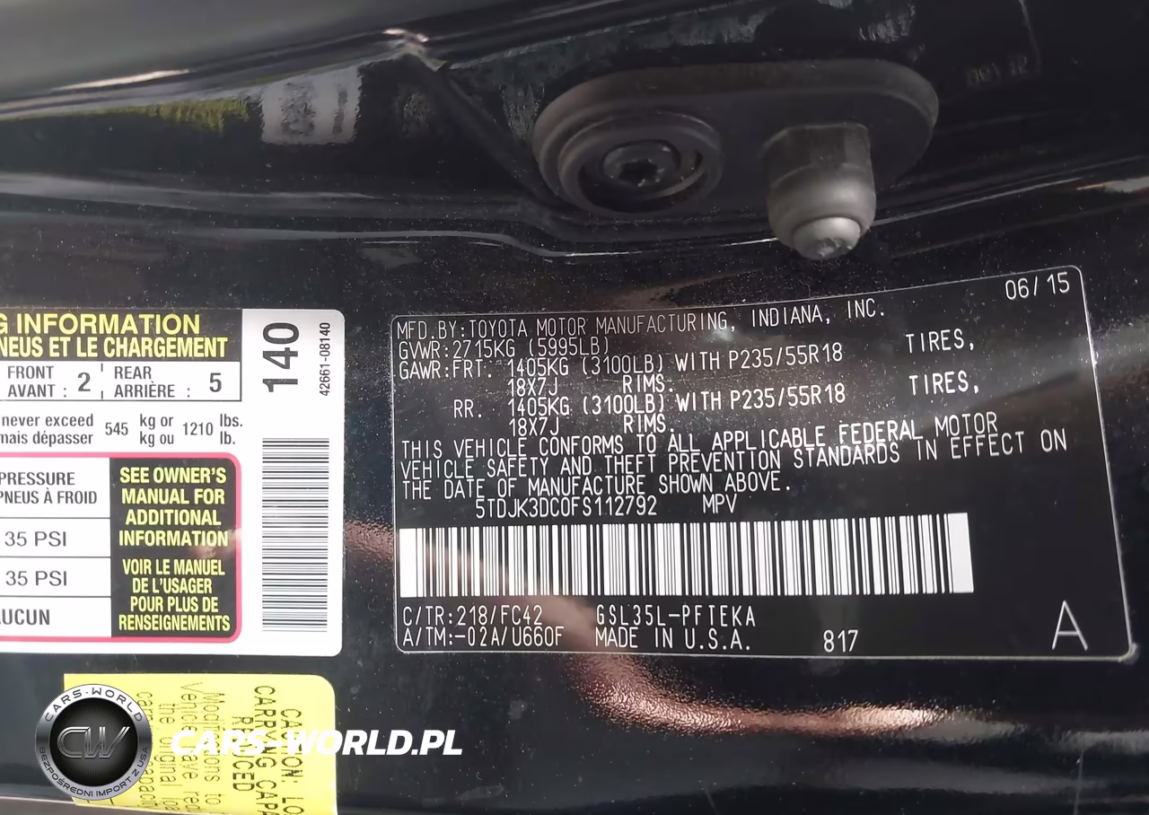 2015 Toyota Sienna Le 7 Passenger VIN:5TDJK3DC0FS112792 - 9