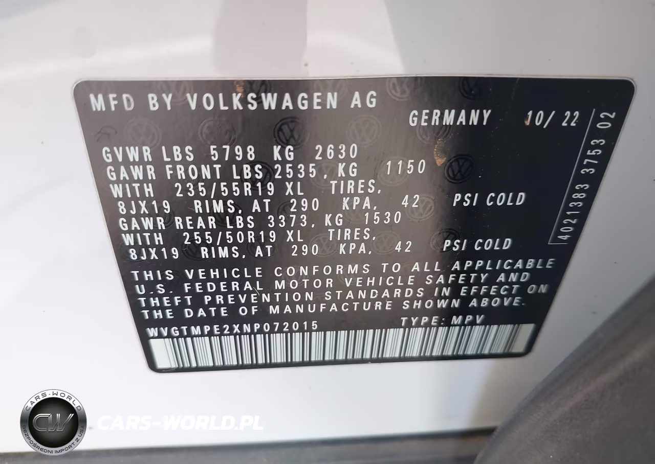 2022 Volkswagen Id.4 Pro S VIN:WVGTMPE2XNP072015 - 9