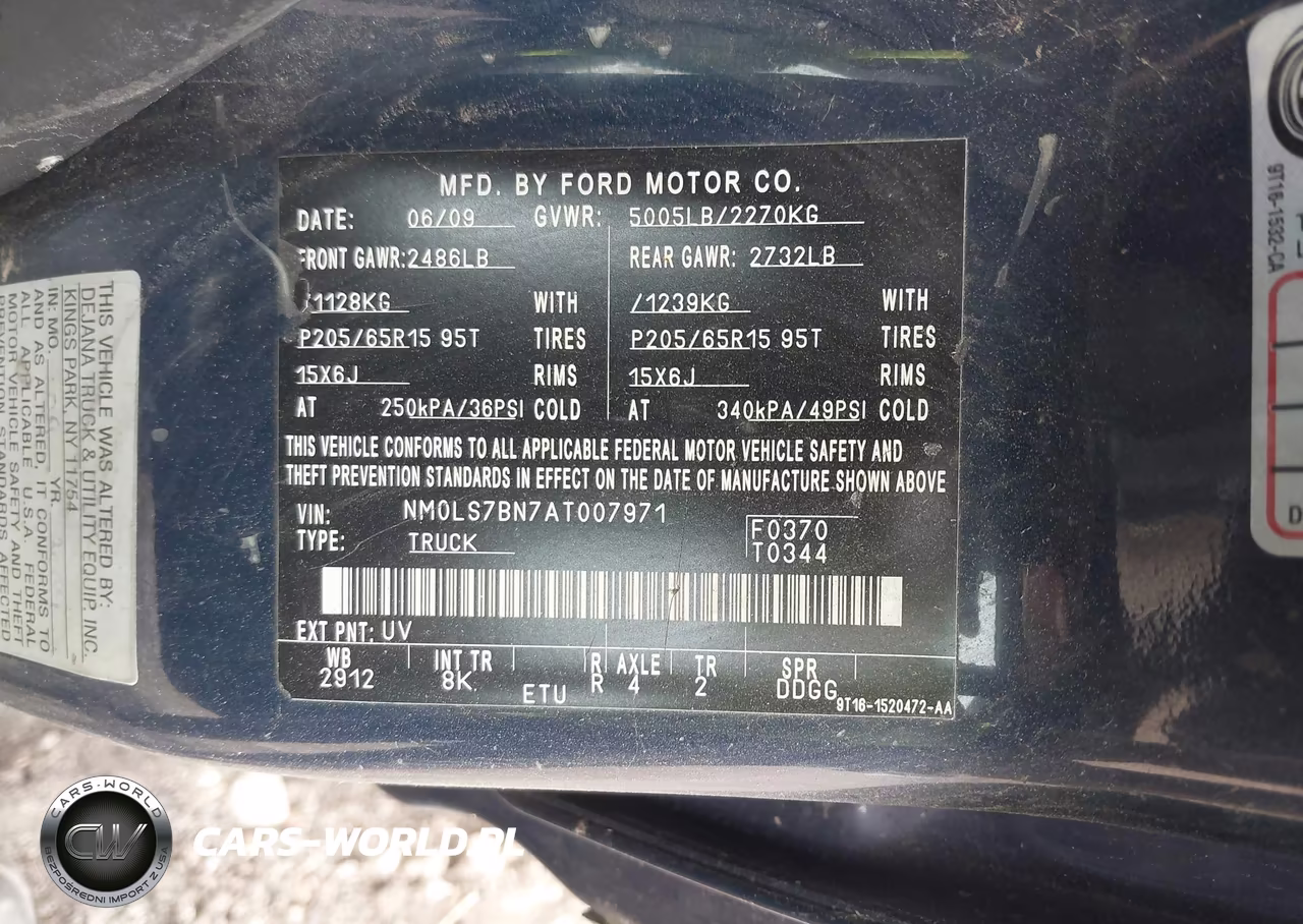 2010 Ford Transit Connect Xlt VIN:NM0LS7BN7AT007971 - 9