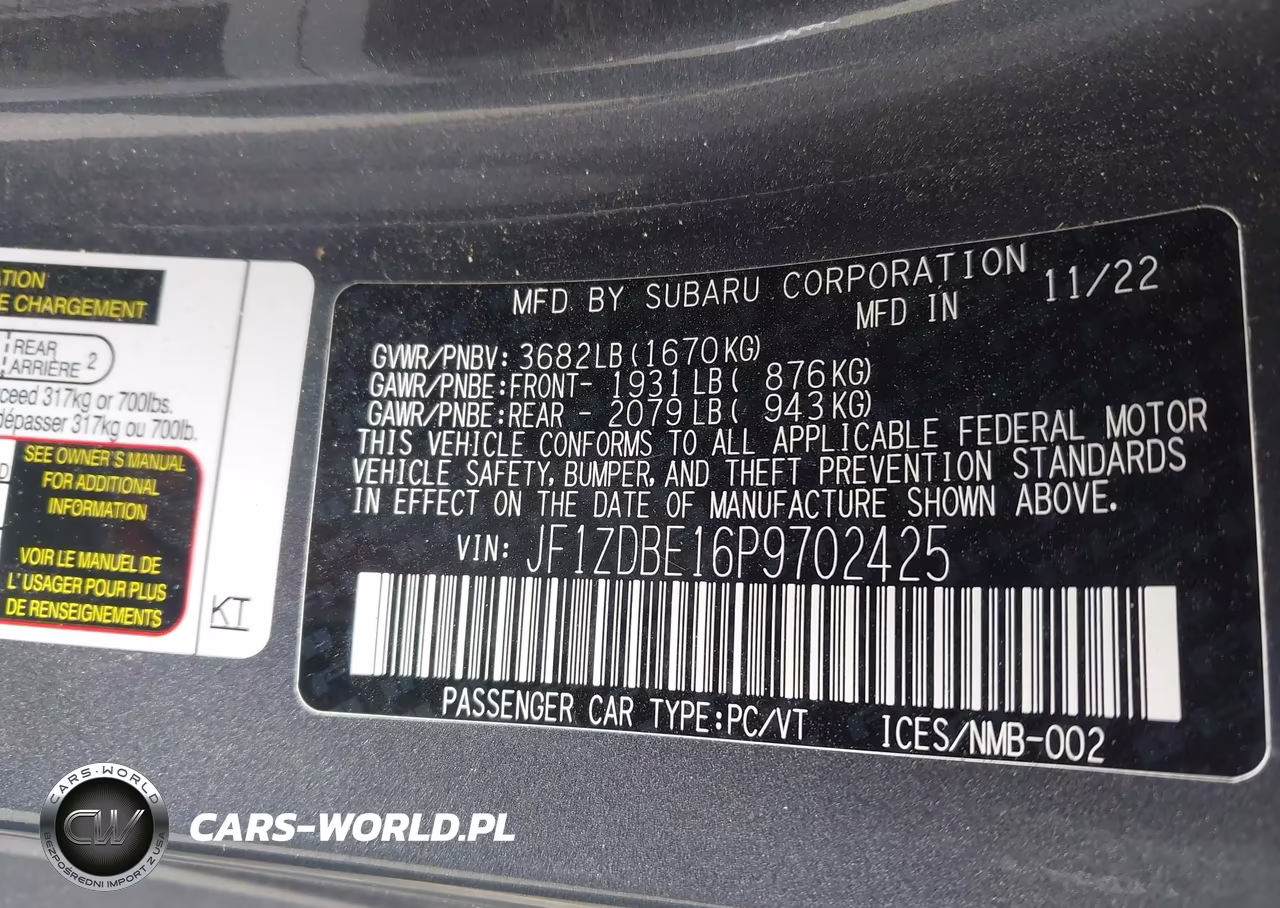2023 Subaru Brz Limited VIN:JF1ZDBE16P9702425 - 9
