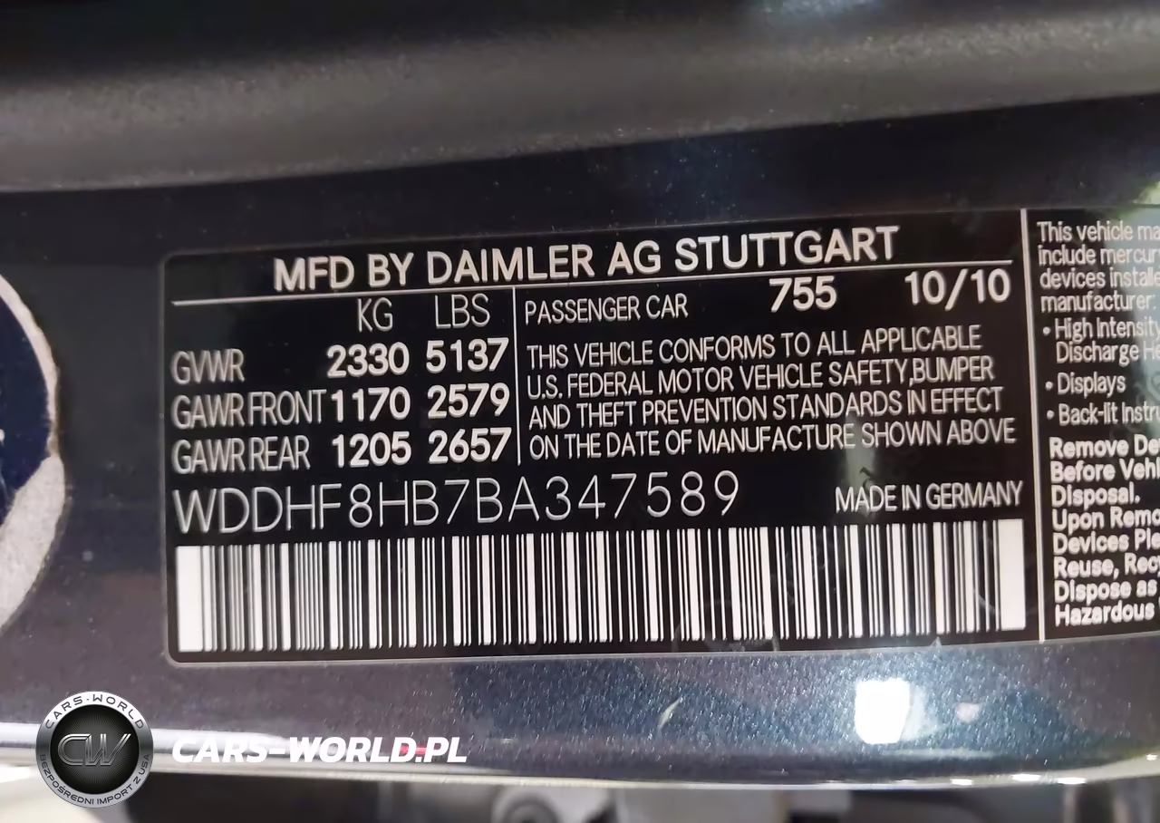 2011 Mercedes-Benz E 350 4Matic VIN:WDDHF8HB7BA347589 - 9