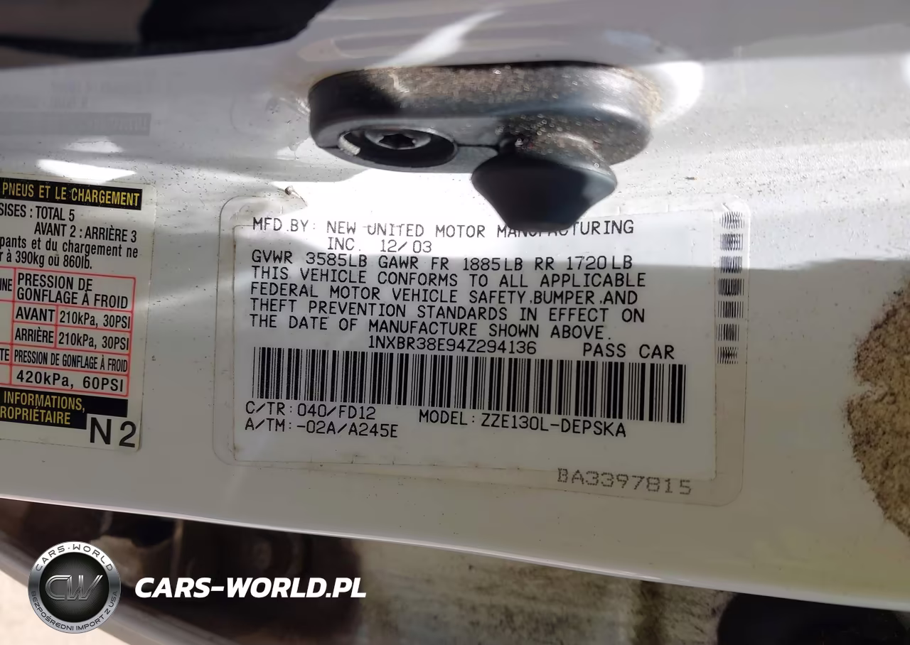 2004 Toyota Corolla S VIN:1NXBR38E94Z294136 - 9