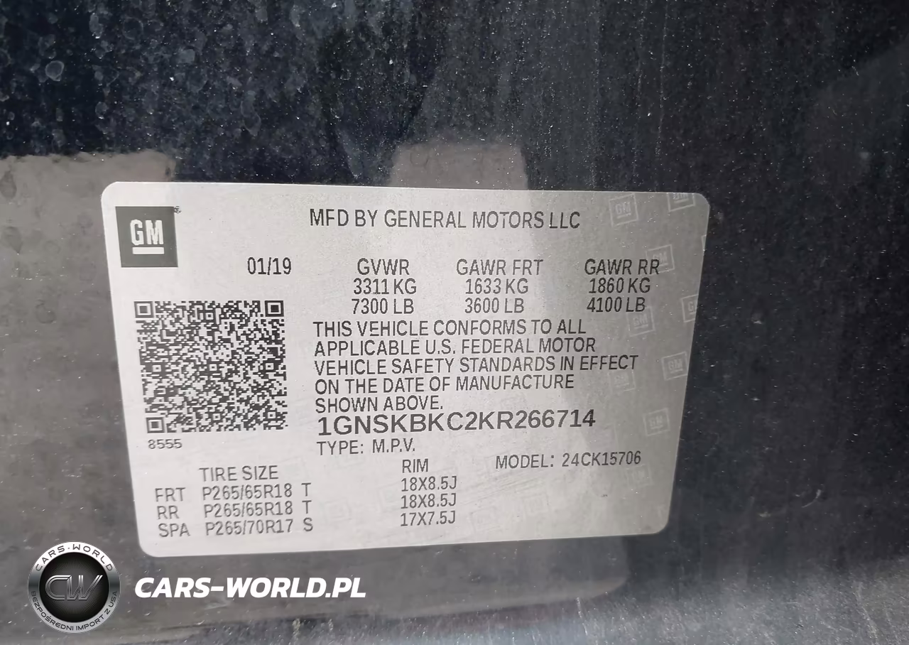 2019 Chevrolet Tahoe Lt VIN:1GNSKBKC2KR266714 - 9