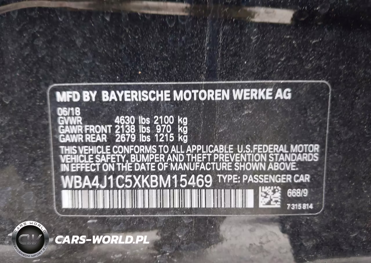 2019 BMW 430I Gran Coupe VIN:WBA4J1C5XKBM15469 - 9