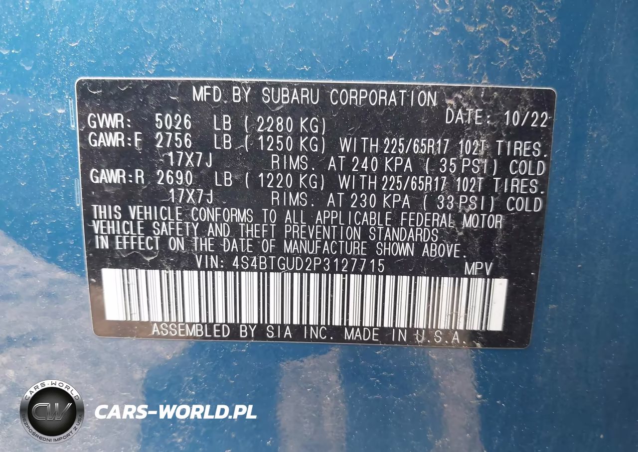 2023 Subaru Outback Wilderness VIN:4S4BTGUD2P3127715 - 9