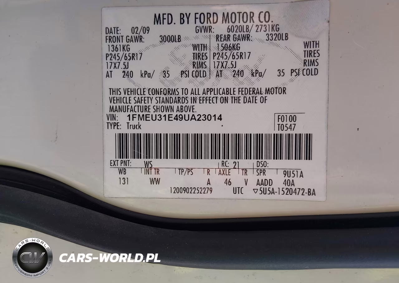 2009 Ford Explorer Sport Trac Xlt VIN:1FMEU31E49UA23014 - 9