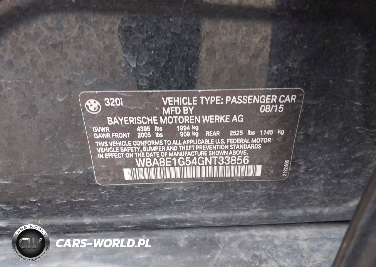 2016 BMW 320I VIN:WBA8E1G54GNT33856 - 9