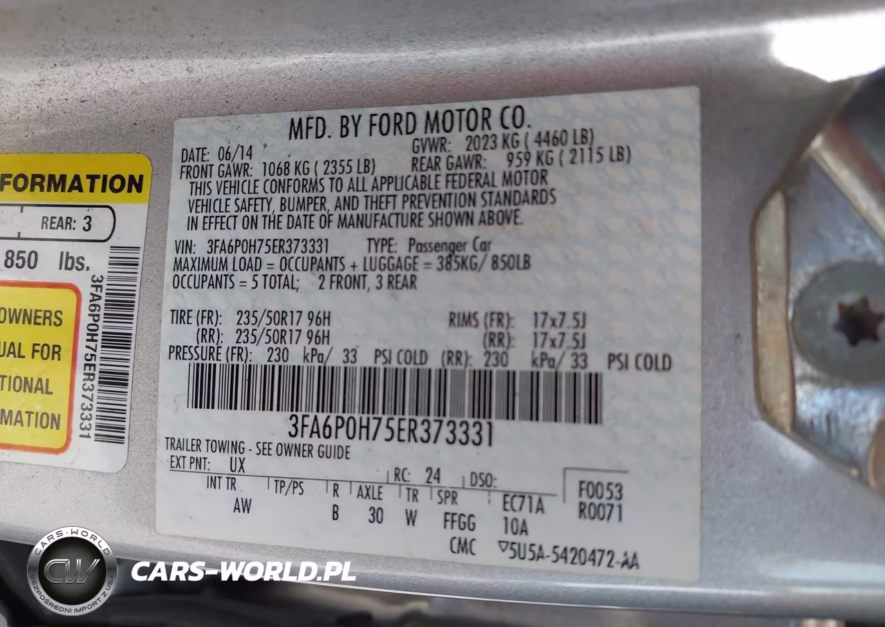 2014 Ford Fusion Se VIN:3FA6P0H75ER373331 - 9