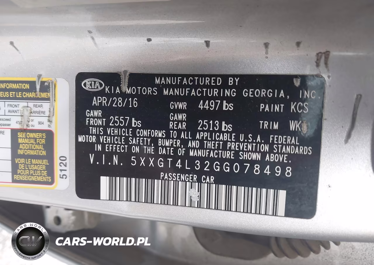 2016 Kia Optima Lx VIN:5XXGT4L32GG078498 - 9