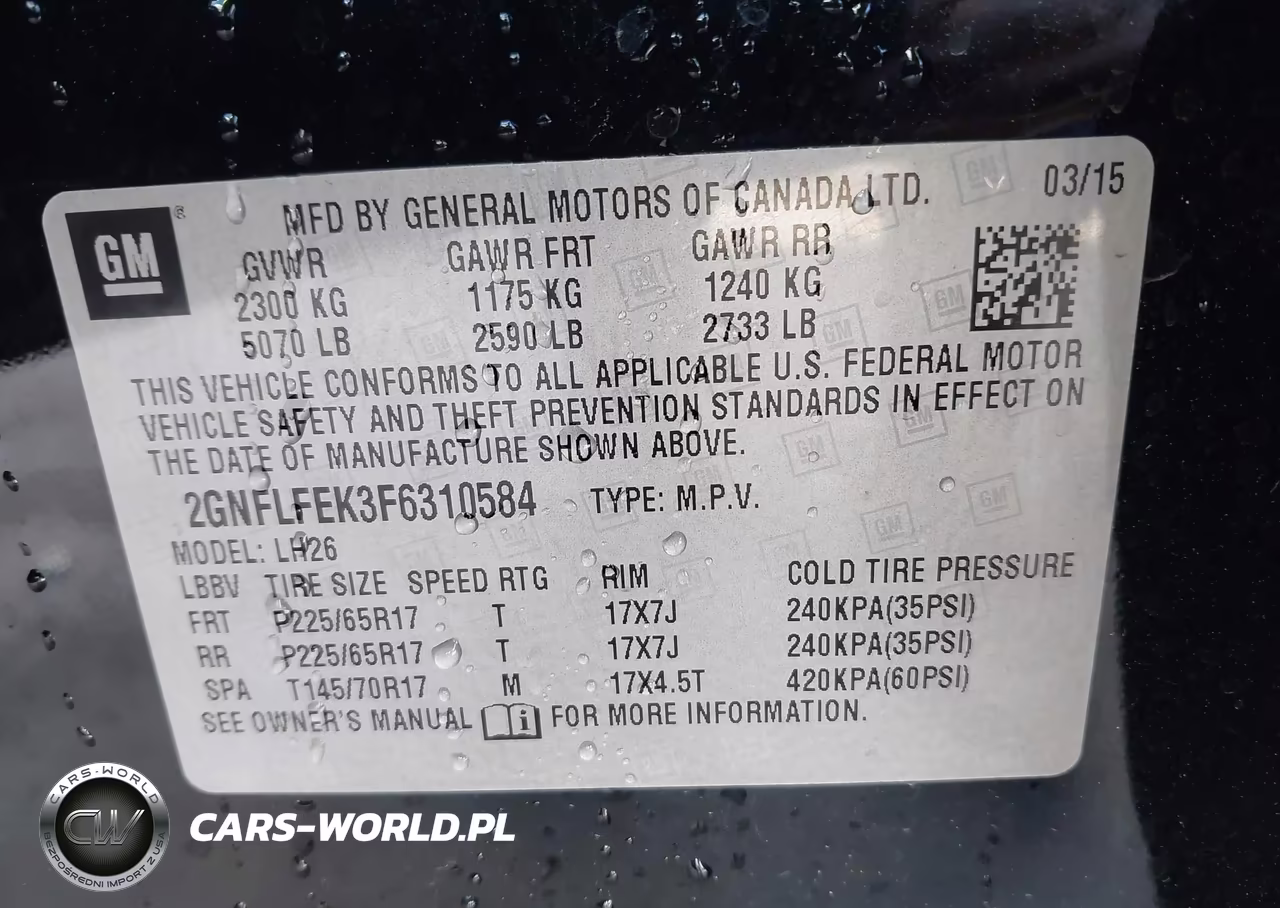 2015 Chevrolet Equinox 1Lt VIN:2GNFLFEK3F6310584 - 9