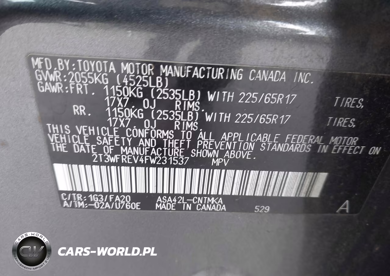 2015 Toyota Rav4 Xle VIN:2T3WFREV4FW231537 - 9