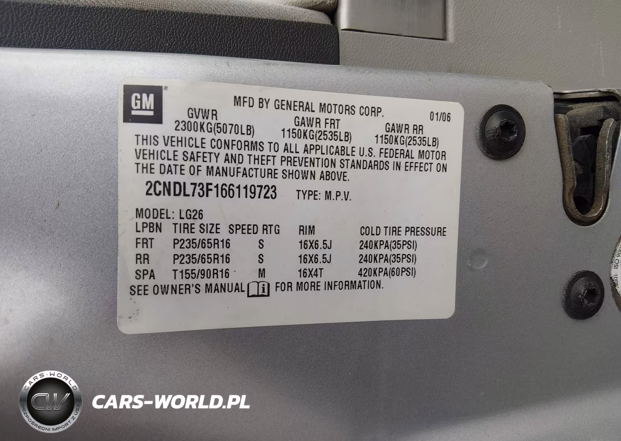 2006 Chevrolet Equinox Lt VIN:2CNDL73F166119723 - 9