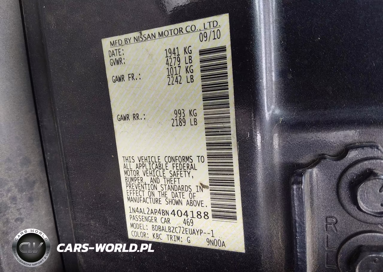 2011 Nissan Altima 2.5 S VIN:1N4AL2AP4BN404188 - 9