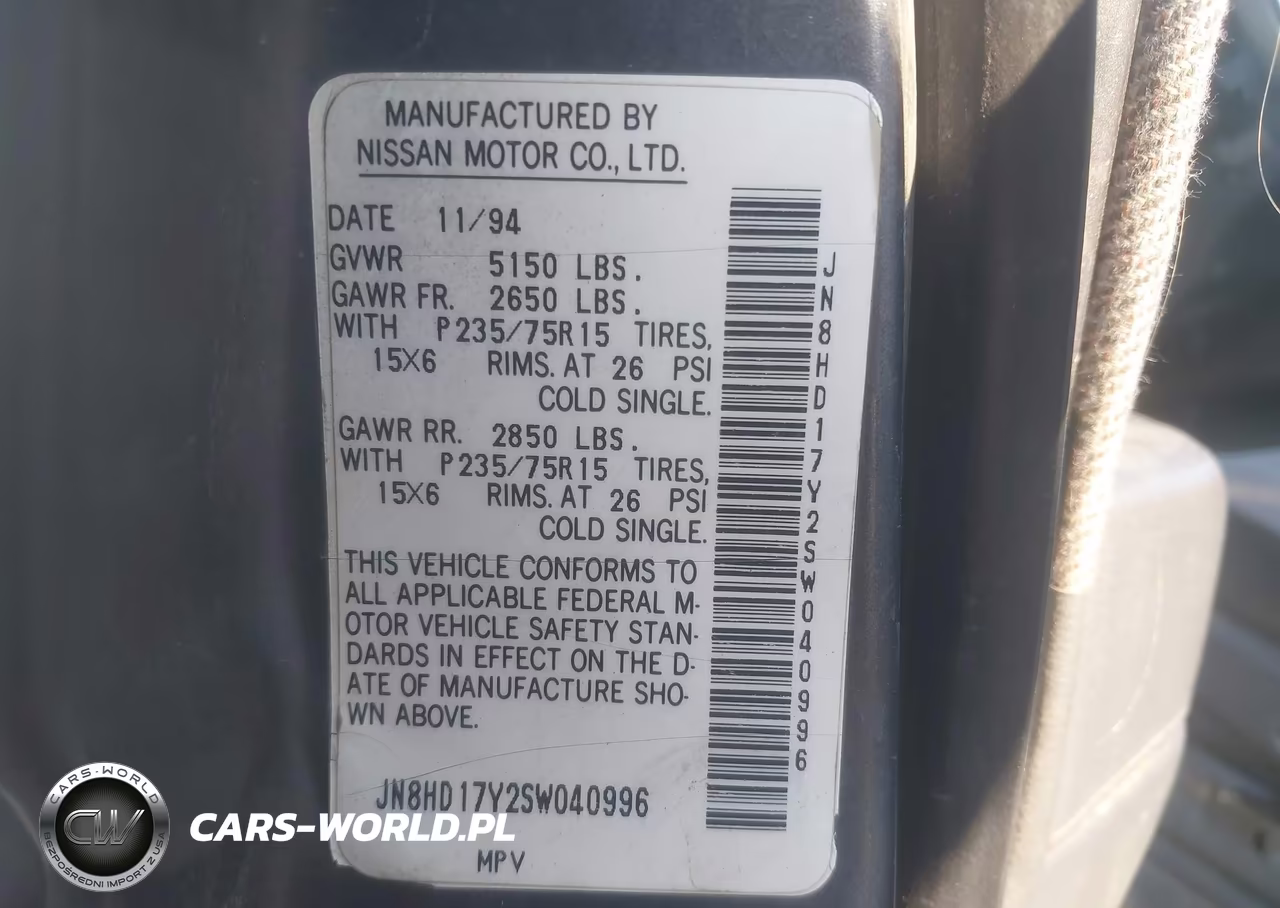 1995 Nissan Pathfinder Le-Se-Xe VIN:JN8HD17Y2SW040996 - 9