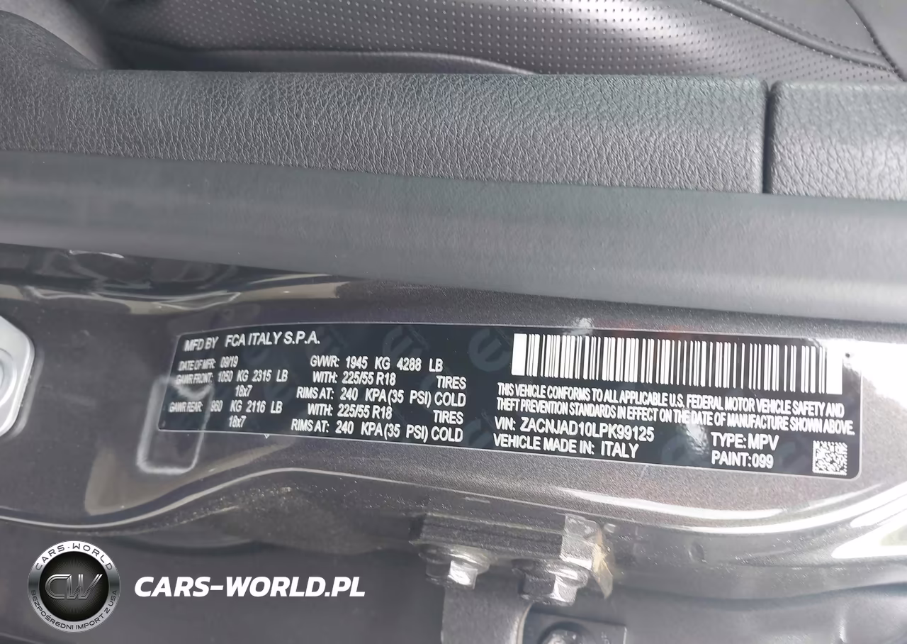 2020 Jeep Renegade Limited Fwd VIN:ZACNJAD10LPK99125 - 9