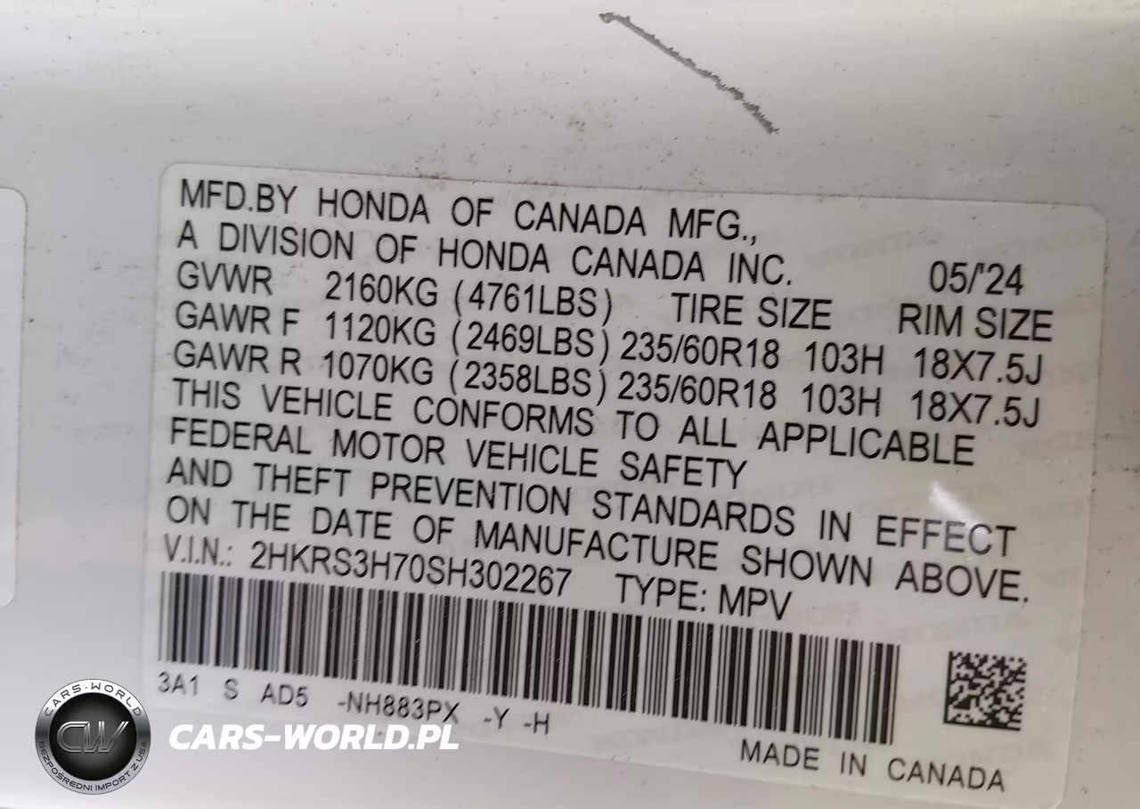 2025 Honda Cr-V Ex-L 2Wd VIN:2HKRS3H70SH302267 - 9