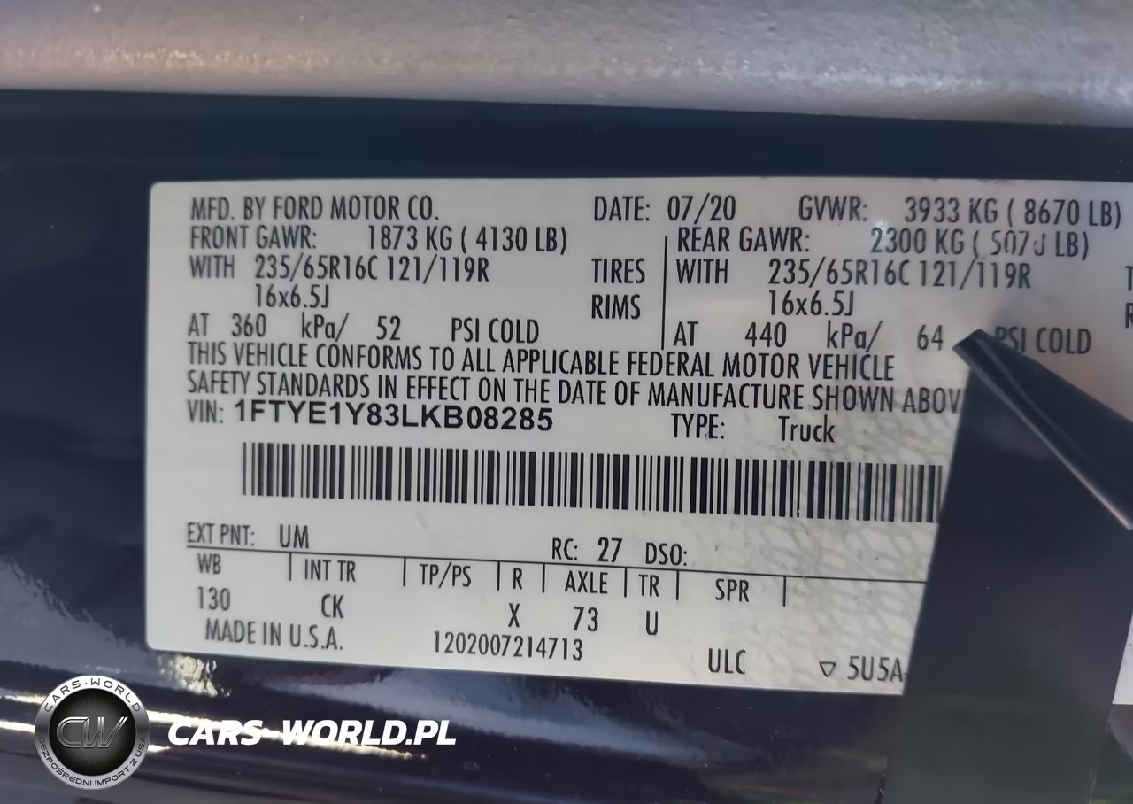 2020 Ford Transit-150 VIN:1FTYE1Y83LKB08285 - 9