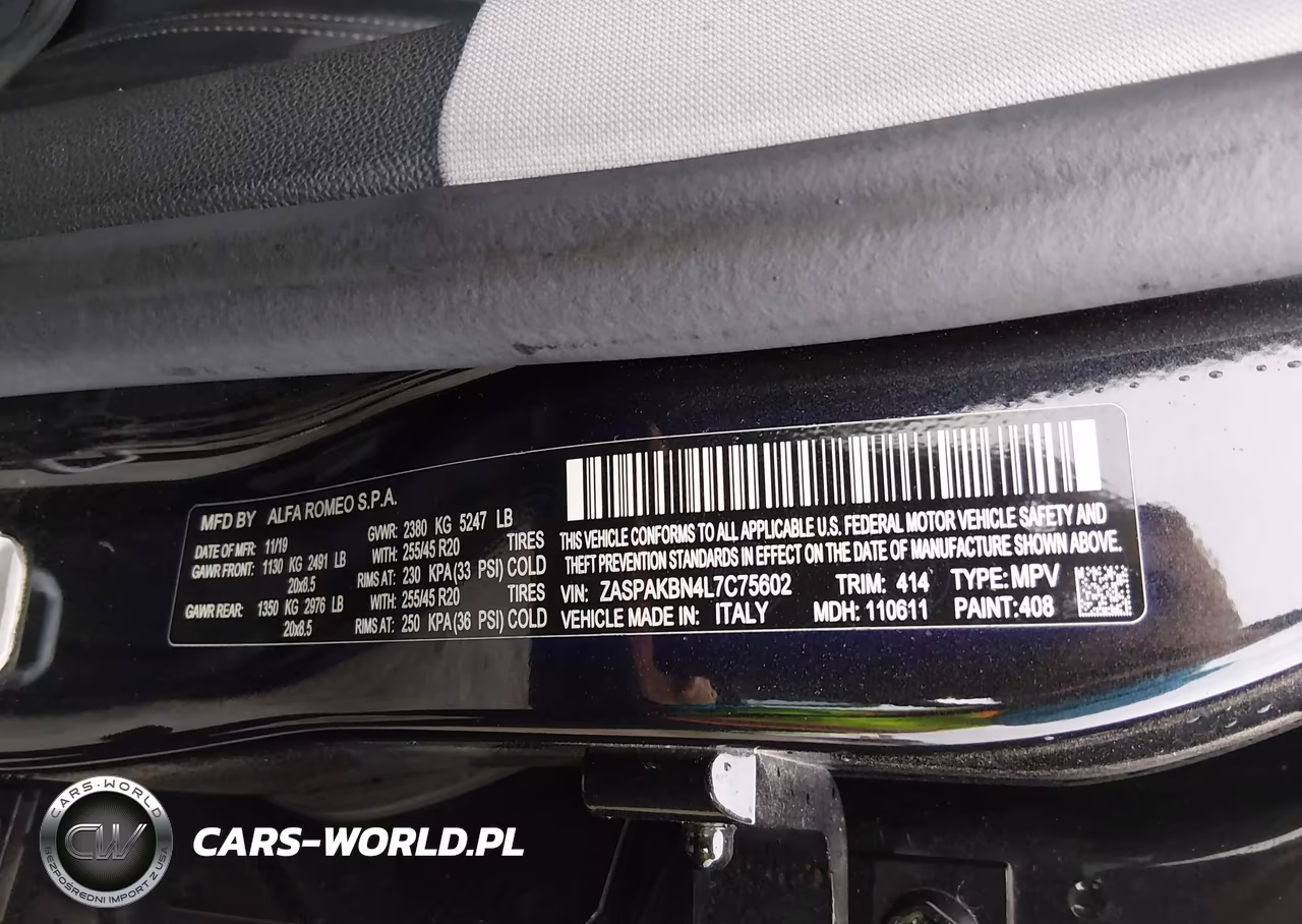 2020 Alfa Romeo Stelvio Ti Awd VIN:ZASPAKBN4L7C75602 - 9