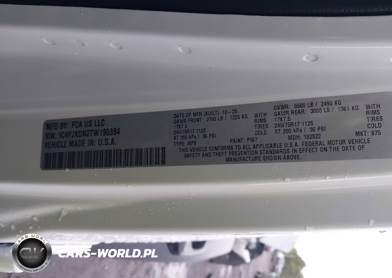 2026 Jeep Wrangler Sport VIN:1C4PJXDN2TW190394 - 9