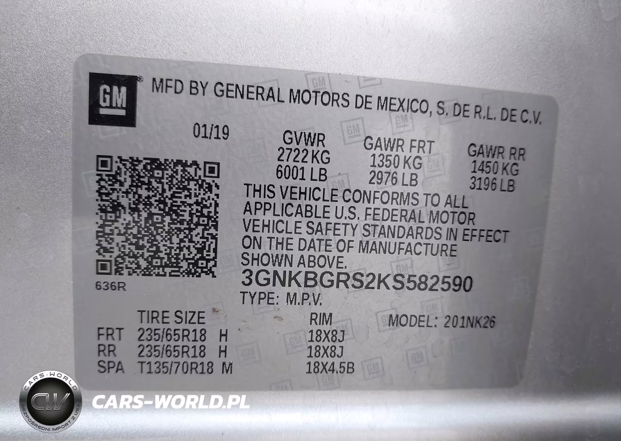2019 Chevrolet Blazer VIN:3GNKBGRS2KS582590 - 9